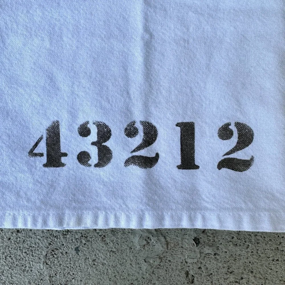 Marshes Fields and Hills Ohio 43212 Zip Code Tea Towel